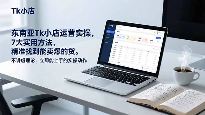 东南亚Tk小店运营实操，7大实用方法，精准找到能卖爆的货。不讲虚理论，立即能上手的实操动作-轻创