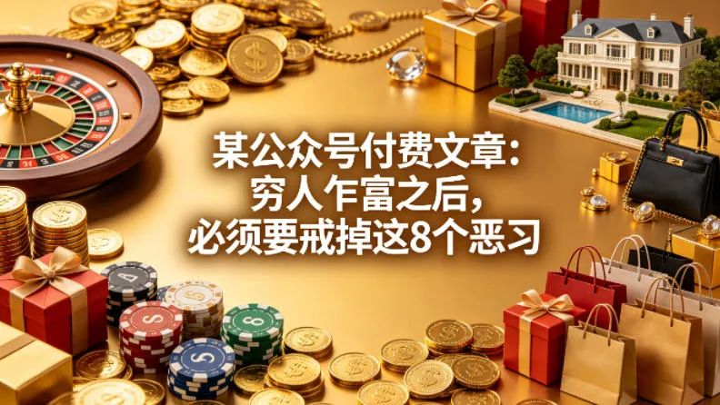 某公众号付费文章：穷人乍富之后，必须要戒掉这8个恶习-豌豆轻创