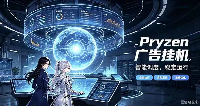 Pryzen广告全自动挂机给自己一个交代，门槛低，零基础小白也可以快速上手-豌豆轻创