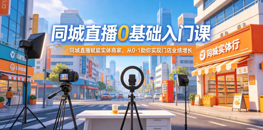 同城直播0基础入门课，同城直播赋能实体商家，从0-1助你实现门店业绩增长-豌豆轻创