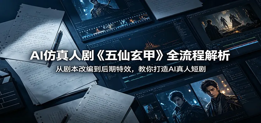 AI仿真人剧《五仙玄甲》全流程解析：从剧本改编到后期特效，教你打造AI真人短剧-豌豆轻创