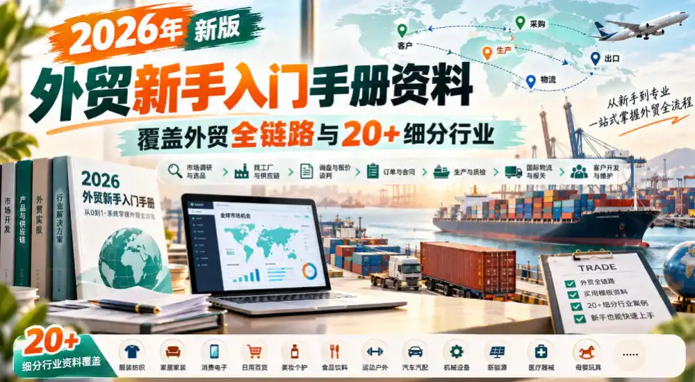 2026年新版外贸新手入门手册资料，覆盖外贸全链路与20+细分行业-豌豆轻创
