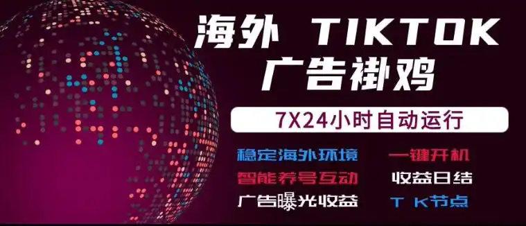 海外TikTok挂G流量变现，7X24自动运行，广告曝光收益，收益日结【揭秘】-豌豆轻创