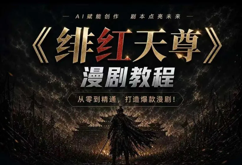 绯红天尊AI漫剧系统教程｜从零入门到精通，工具运用+剧本创作+爆款逻辑+提示词素材+镜头剪辑，全套爆款漫剧落地实战课-豌豆轻创