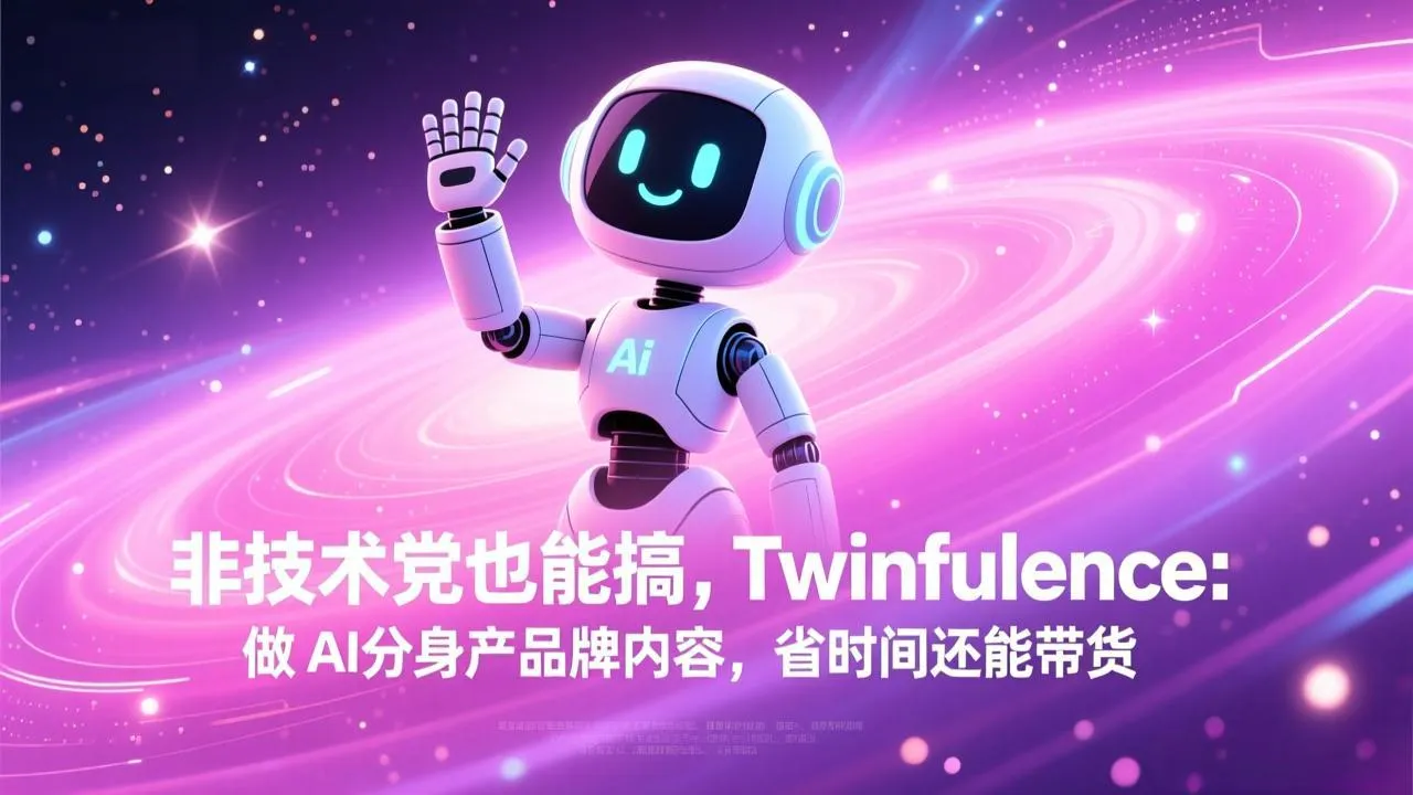非技术党也能搞!Twinfluence:做 AI 分身产品牌内容,省时间还能带货-轻创