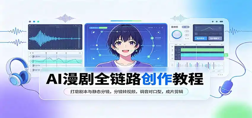 AI漫剧全链路创作教程：打磨剧本与静态分镜，分镜转视频，调音对口型，成片剪辑-豌豆轻创