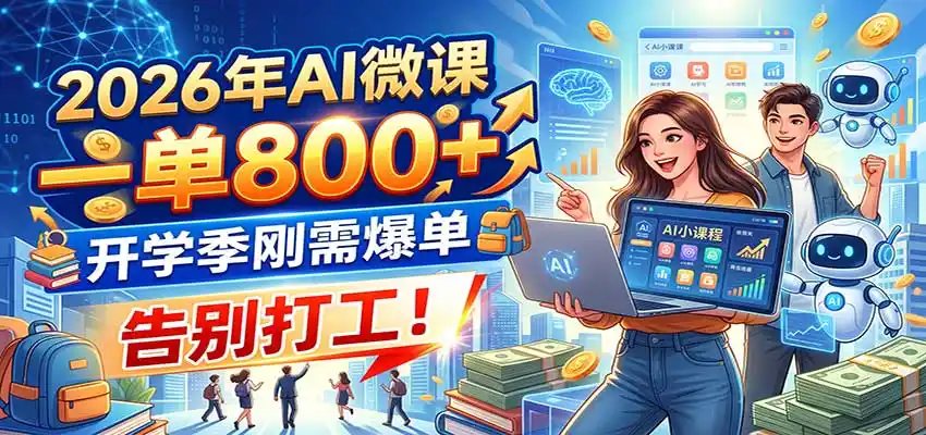 2026年AI微课，一单800+，开学季刚需爆单，告别打工！-豌豆轻创