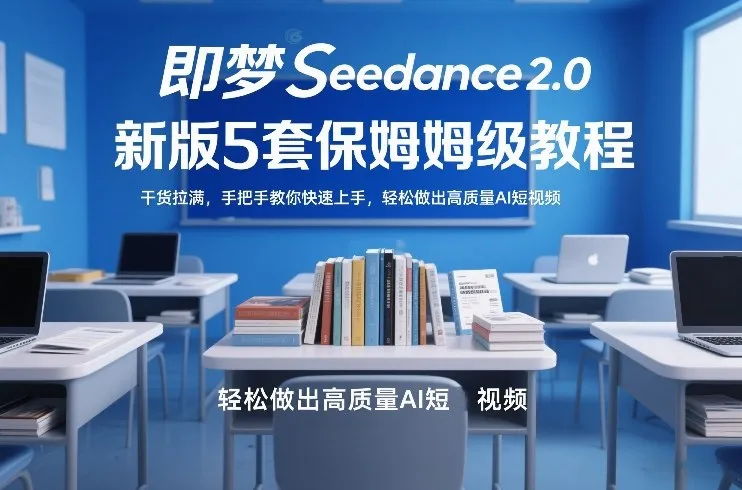 即梦Seedance2.0新版5套保姆级教程，干货拉满，手把手教你快速上手，轻松做出高质量AI短视频-轻创
