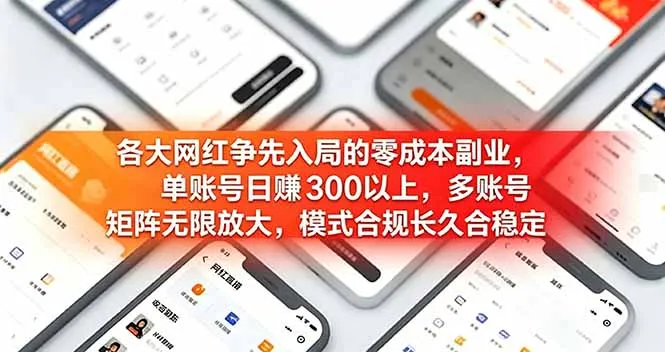 各大网红争先入局的零成本副业，单账号日赚 300 以上，多号矩阵可放大，模式合规长久稳定！-豌豆轻创