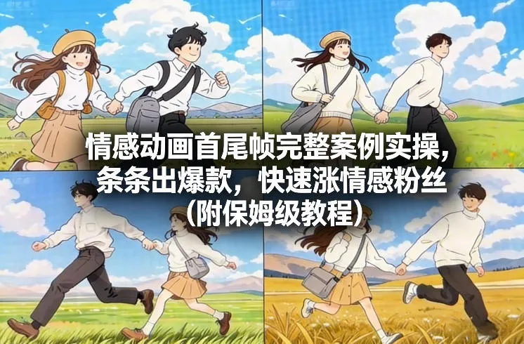 情感动画首尾帧完整案例实操，条条出爆款，快速涨情感粉丝(附保姆级教程)-轻创