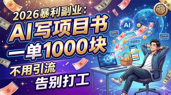 2026暴利副业：AI 写项目书，一单 1000 块，不用引流，告别打工-豌豆轻创