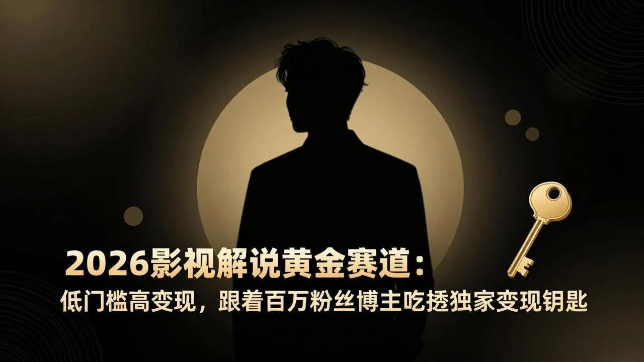 2026影视解说黄金赛道:低门槛高变现,跟着百万粉丝博主吃透独家变现钥匙-豌豆轻创