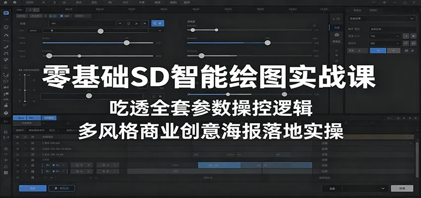 零基础SD智能绘图实战课：吃透全套参数操控逻辑，多风格商业创意海报落地实操-豌豆轻创