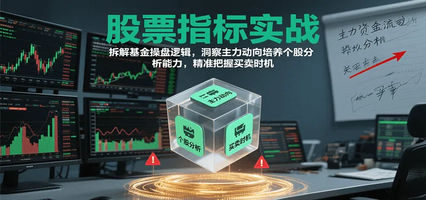 股票指标实战，基金操盘逻辑拆解，洞察主力动向培养个股分析能力把握买卖时机(更新)-轻创