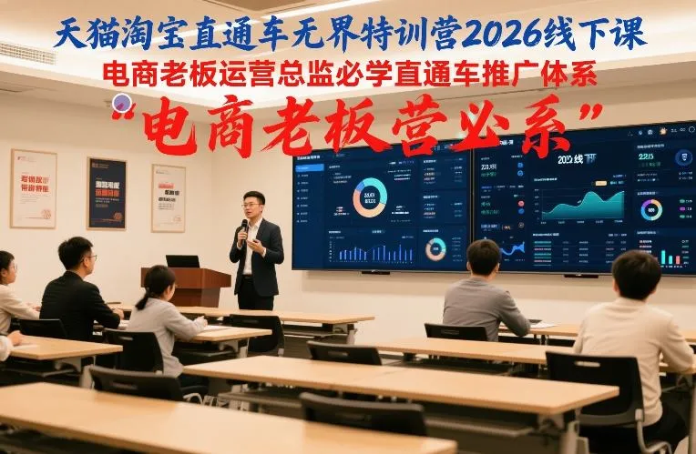 天猫淘宝直通车无界特训营2026线下课，电商老板运营总监必学直通车推广体系-轻创