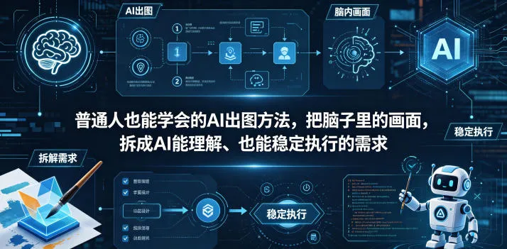 普通⼈也能学会的AI出图⽅法，把脑子里的画面，拆成AI能理解、也能稳定执行的需求【文档】-豌豆轻创