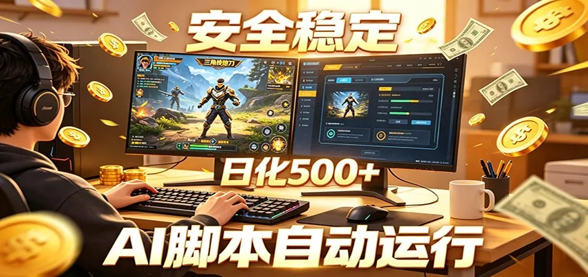 三角洲全自动挂机，AI脚本躺赚，日化500+-豌豆轻创
