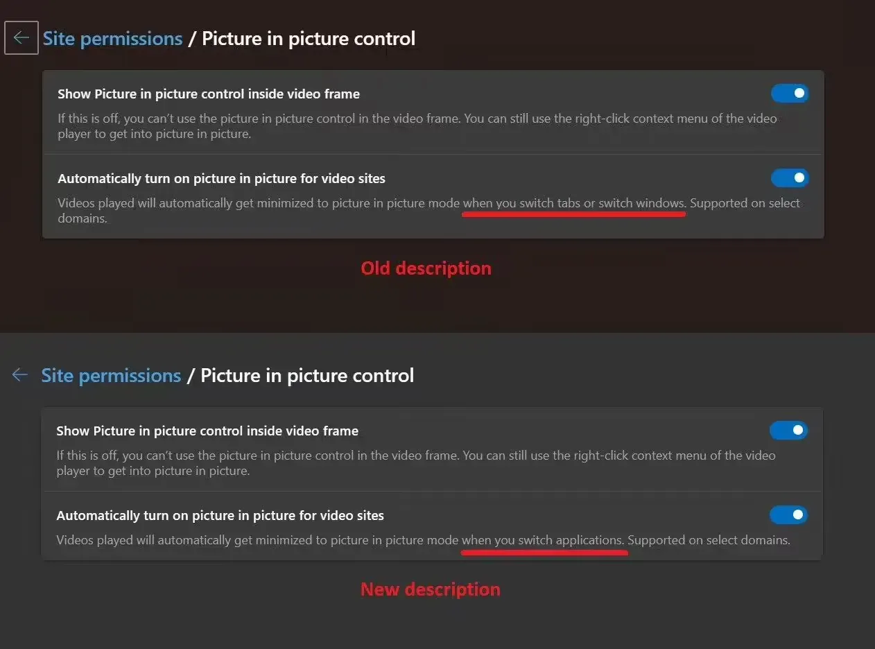 微软调整Edge浏览器自动画中画特性-轻创