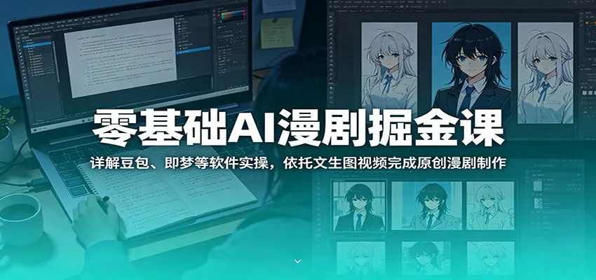 零基础AI漫剧掘金课：详解豆包、即梦等软件实操，依托文生图视频完成原创漫剧制作-豌豆轻创
