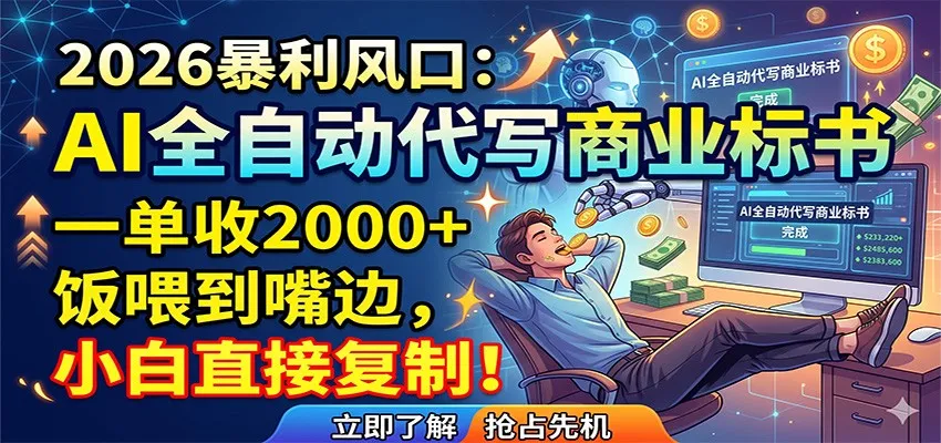 AI全自动代写商业标书，一单收2000+，饭喂到嘴边，小白直接复制-豌豆轻创