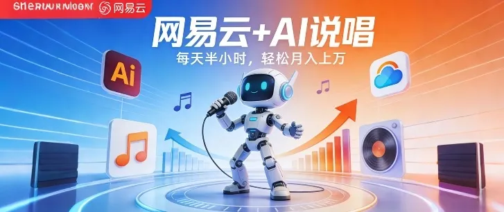 网易云+AI说唱，每天半小时，AI内容创作+流量变现，轻松月入1W-豌豆轻创