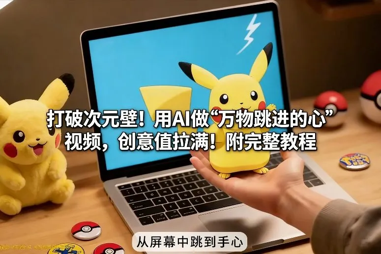 打破次元壁！用AI做【万物跳进手心】视频，创意值拉满！附完整教程-轻创