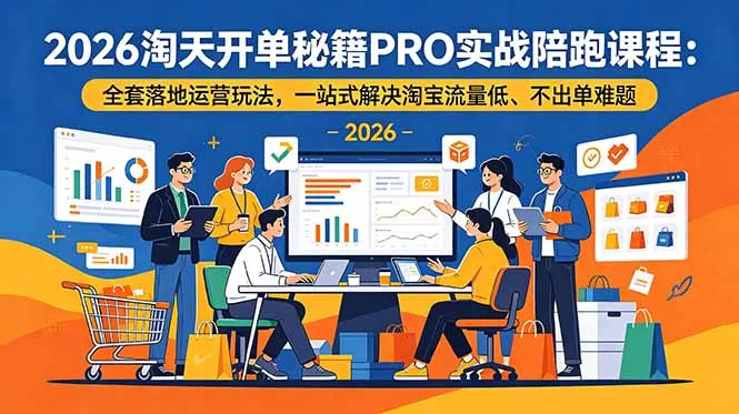 2026淘天开单秘籍PRO实战陪跑课程-更新：全套落地运营玩法，一站式解决淘宝流量低、不出单难题-豌豆轻创