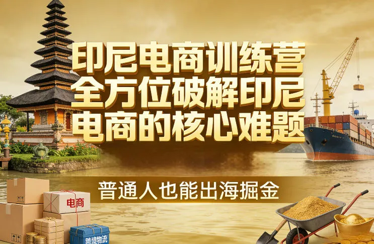 印尼电商训练营，全方位破解印尼电商的核心难题，普通人也能出海掘金-豌豆轻创