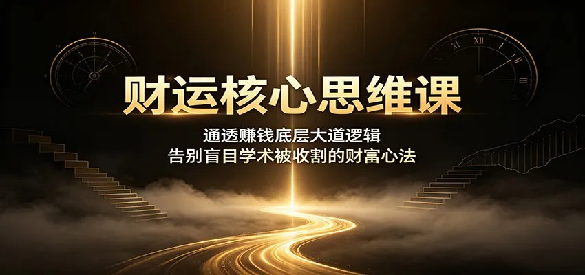 财运核心思维课：通透赚钱底层大道逻辑，告别盲目学术被收割的财富心法-豌豆轻创