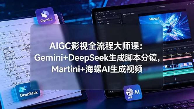 AIGC影视全流程大师课：Gemini+DeepSeek生成脚本分镜，Martini+海螺AI生成视频-豌豆轻创