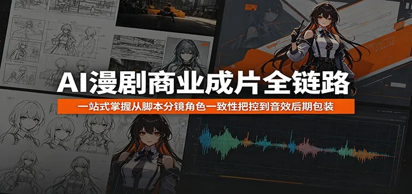 AI漫剧商业成片全链路:一站式掌握从脚本分镜角色一致性把控到音效后期包装-豌豆轻创