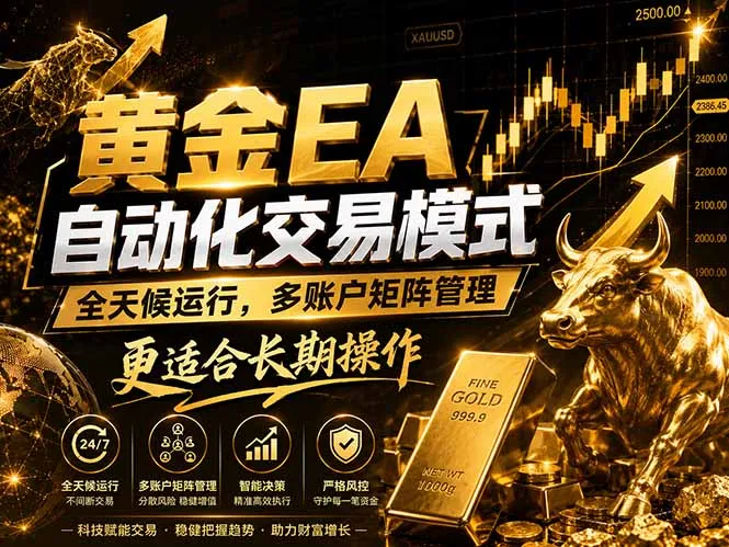 黄金EA量化：多窗口矩阵稳定运行，系统自动执行，收益空间持续放大-豌豆轻创