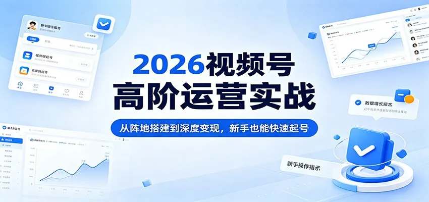 2026视频号高阶运营实战：从阵地搭建到深度变现，新手也能快速起号-豌豆轻创