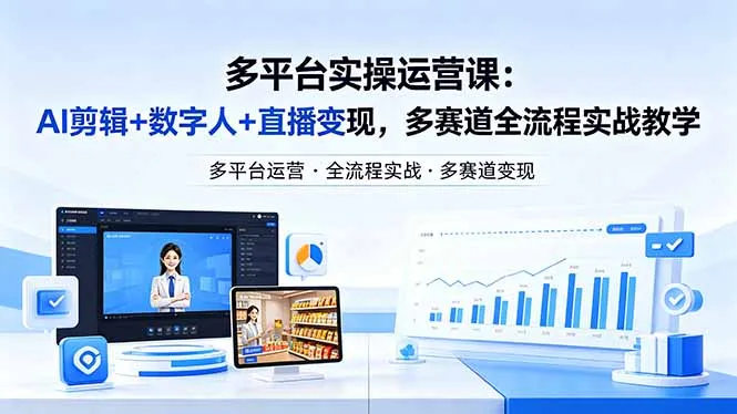 某团队多平台实操运营课-更新26年4月20：AI剪辑+数字人+直播变现，多赛道全流程实战教学-豌豆轻创