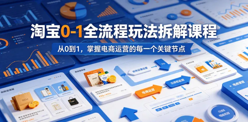 淘宝0-1全流程玩法拆解课程，从0到1，掌握电商运营的每一个关键节点-豌豆轻创