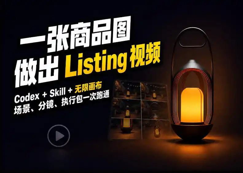 Codex+无限画布，把一张商品图变成可执行的Amazon Listing视频-豌豆轻创