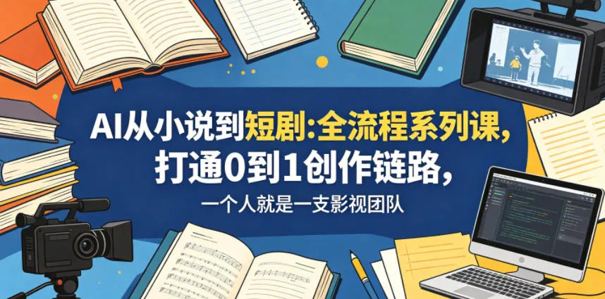AI从小说到短剧全流程系列课，打通0到1创作链路，一个人就是一支影视团队-豌豆轻创
