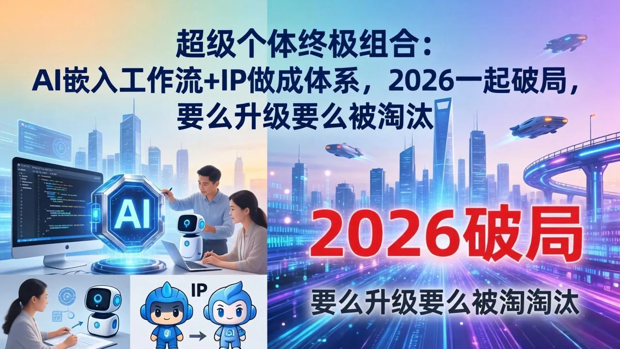 超级个体终极组合：AI嵌入工作流+IP做成体系，2026一起破局，要么升级要么被淘汰-豌豆轻创