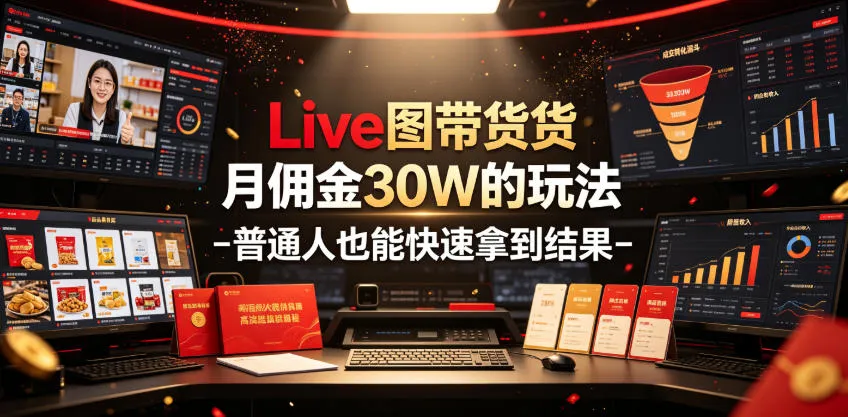 Live图带货月佣金30W的玩法-普通人也能快速拿到结果-豌豆轻创