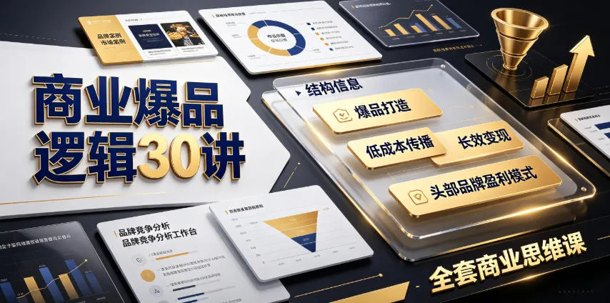 商业爆品逻辑30讲｜拆解各行各业头部品牌盈利模式，吃透爆品打造、低成本传播、长效变现全套商业思维课-豌豆轻创