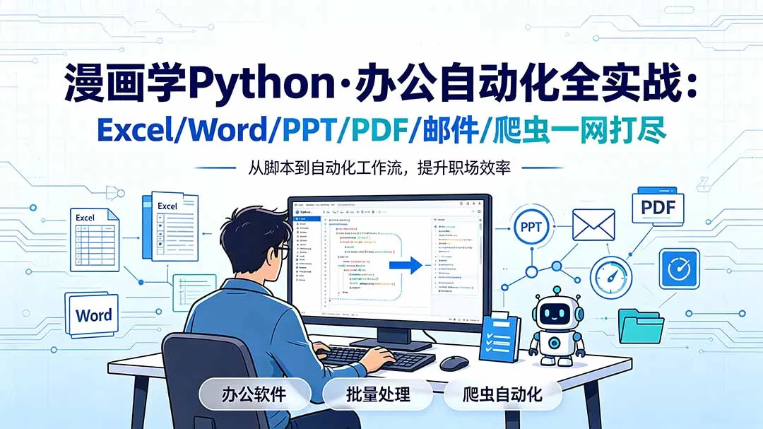 漫画学Python·办公自动化全实战：Excel/Word/PPT/PDF/邮件/爬虫一网打尽-豌豆轻创