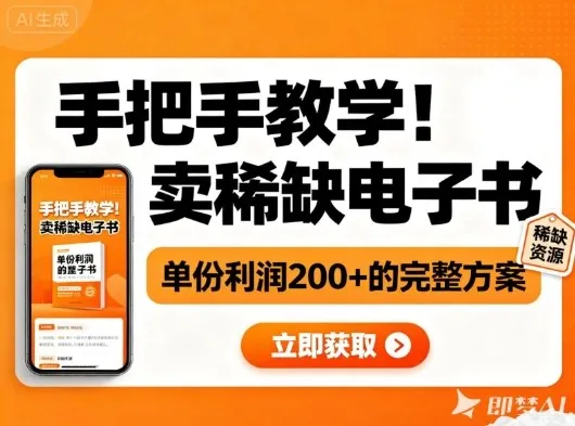 手把手教学！在小红书卖稀缺电子书，单份利润2张+的完整方案-轻创