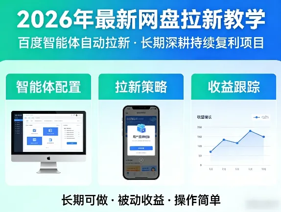 2026年最新网盘拉新教学(百度智能体自动拉新),一个可以长期深耕、持续复利的项目-豌豆轻创