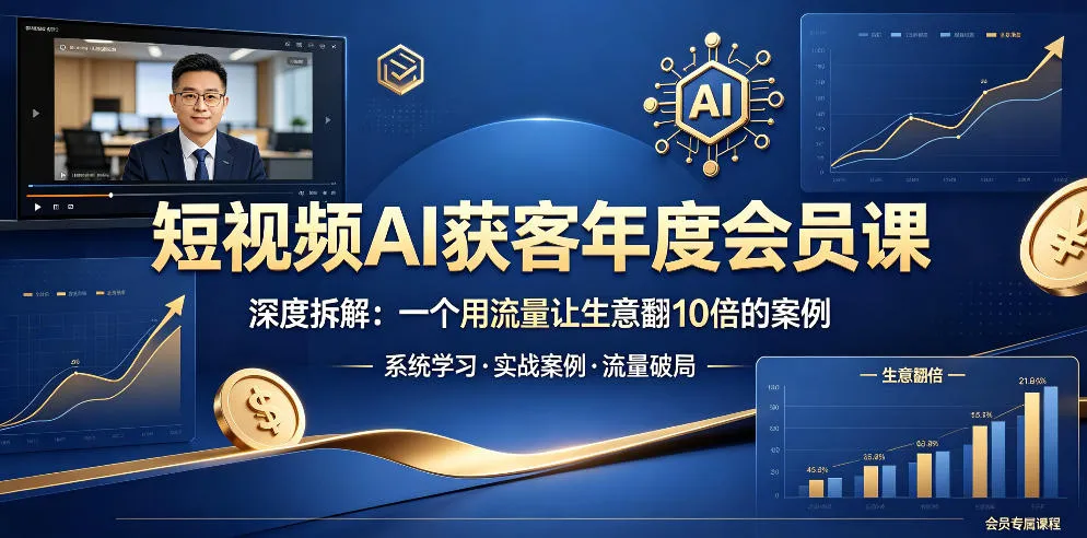 短视频AI获客年度会员课，深度拆解，一个用流量让生意翻10倍的案例-豌豆轻创