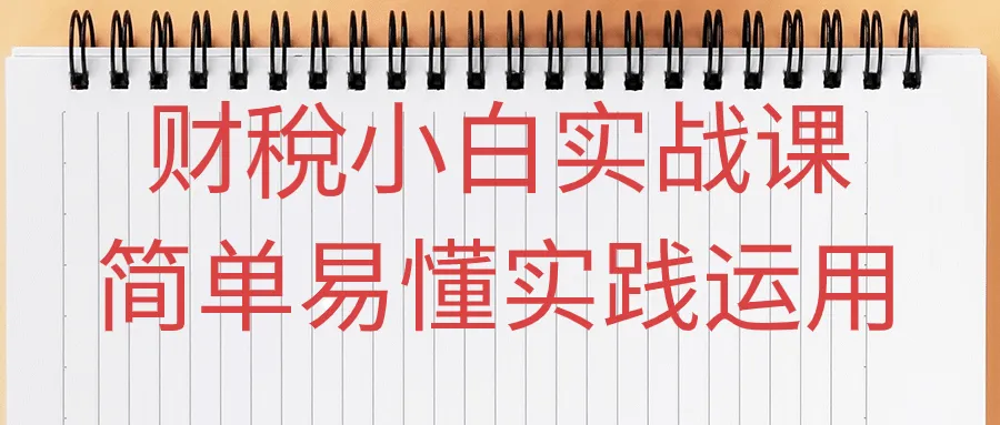 财稅小白实战课简单易懂实践运用-轻创