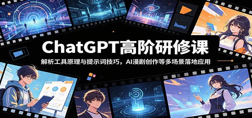 ChatGPT高阶研修课:解析工具原理与提示词技巧,AI漫剧创作等多场景落地应用-豌豆轻创
