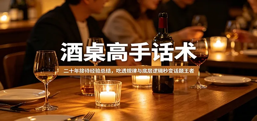 酒桌高手话术：二十年接待经验总结，吃透规律与底层逻辑秒变话题王者-豌豆轻创