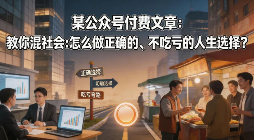 某公众号付费文章：教你混社会：怎么做正确的、不吃亏的人生选择？-豌豆轻创