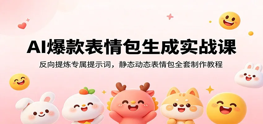 AI爆款表情包生成实战课：反向提炼专属提示词，静态动态表情包全套制作教程-豌豆轻创