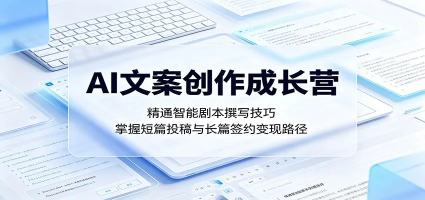 AI文案创作成长营：精通智能剧本撰写技巧，掌握短篇投稿与长篇签约变现路径-豌豆轻创